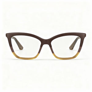Calvin Klein CK23545 Square Eyeglasses Unisex — side view, Brown Acetate temples