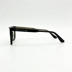 Calvin Klein CK24516 Rectangle Eyeglasses Women — side view, Black Acetate temples