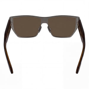 Calvin Klein CK25102S Rectangle Sunglasses Unisex — side view, Non-Polarized Solid Brown lens