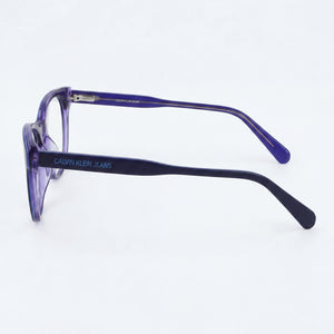 Calvin Klein Ckj19511 Cat Eye Eyeglasses Unisex — side view, Blue Acetate temples