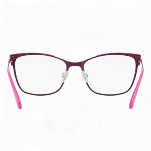 Calvin Klein Ckj21207 Rectangle Eyeglasses Women — side view, Violet Metal temples