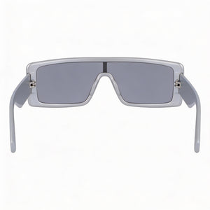 Calvin Klein Ckj23655s Shield Sunglasses Unisex — side view, Non-Polarized Solid Grey Silver lens