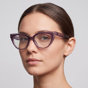 Calvin Klein CKJ24628 Cat Eye Eyeglasses Women — side view, Transparent Acetate temples
