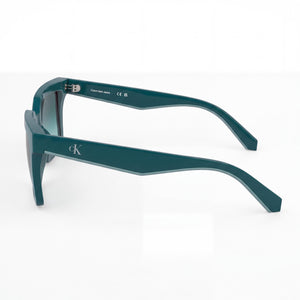 Calvin Klein Ckj25602s Rectangle Sunglasses Unisex — side view, Non-Polarized Gradient Petrol lens
