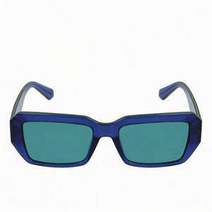 Calvin Klein Modern Rectangle Sunglasses for Men — front view, Beta-Titanium frame