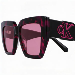 Calvin Klein Shield Sunglasses Women — side view, Non-Polarized Green lens