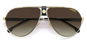 Carrera 1033/S Unisex Pilot Sunglasses – Gold Frame, Brown Gradient Lenses, 63mm - buy online