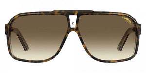 Carrera Grand Prix Unisex Oversized Rectangular Sunglasses – Brown Frame, Gradient Lenses, 64mm