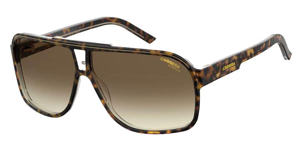Carrera Grand Prix 2/S Unisex Oversized Rectangular Sunglasses – Brown Frame, Gradient Lenses, 64mm