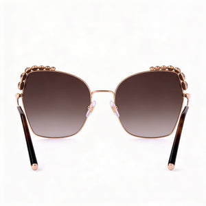 Carolina Herrera Casual Square Sunglasses Women — side view, Non-Polarized Brown Shaded lens