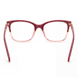 Carolina Herrera CH 0028 Rectangle Eyeglasses Women — side view, Red Acetate temples