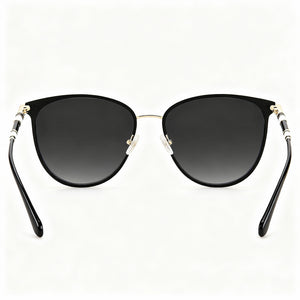 Carolina Herrera CH 0029/S Butterfly Sunglasses Women — side view, Non-Polarized Gold Black lens