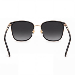 Carolina Herrera Ch 0030/S Square Sunglasses Women — side view, Non-Polarized Gold Black lens
