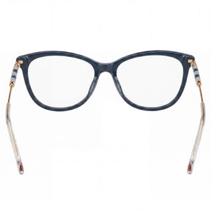 Carolina Herrera CH 0043 Rectangle Eyeglasses Women — side view, Blue Plastic temples
