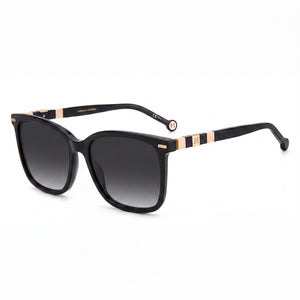 Carolina Herrera Ch 0045/S Black Square Sunglasses Unisex, Dark Grey Shaded lens