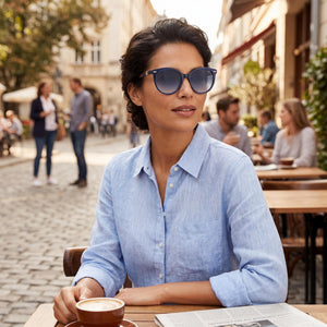 Carolina Herrera CH 0046/S Blue Sunglasses Women — lifestyle wear, holiday photos and sightseeing