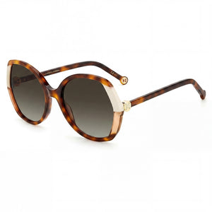 Carolina Herrera Ch 0051/S Havana Round Sunglasses for Women, Havana Ivory lens