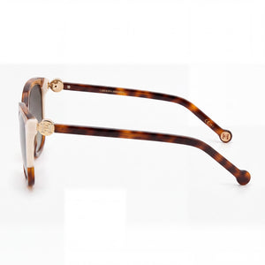 Carolina Herrera Ch 0052/S Square Sunglasses Women — side view, Non-Polarized Havana Ivory lens