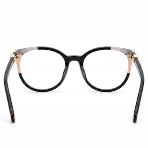 Carolina Herrera CH 0056 Rectangle Eyeglasses Women — side view, Black Plastic temples