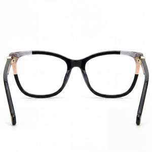 Carolina Herrera Ch 0057 Cat Eye Eyeglasses Women — side view, Black Acetate temples