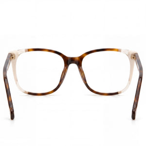 Carolina Herrera CH 0065 Rectangle Eyeglasses Women — side view, Havana Acetate temples