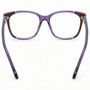 Carolina Herrera CH 0065 Square Eyeglasses Women — side view, Violet Acetate temples