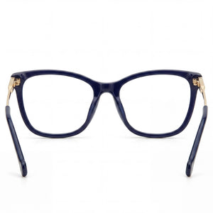 Carolina Herrera CH 0071 Rectangle Eyeglasses Women — side view, Blue Acetate temples