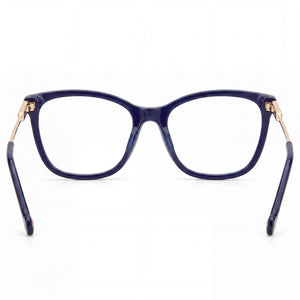 Carolina Herrera CH 0071 Rectangle Eyeglasses Women — side view, Blue Acetate temples