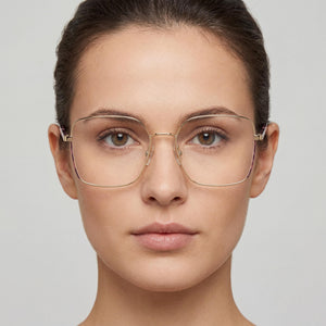 Carolina Herrera Classic Butterfly Eyeglasses for Women — interior view, Polycarbonate demo lenses