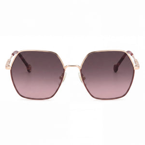 Carolina Herrera Essential Geometric Sunglasses for Women — front view, Metal frame