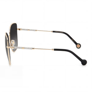 Carolina Herrera Cat Eye Sunglasses Unisex — side view, Non-Polarized Dark Grey Shaded lens