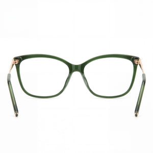 Carolina Herrera Rectangle Eyeglasses Women — side view, Green Acetate temples