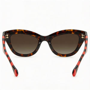 Carolina Herrera Her 0086/s Rectangle Sunglasses Women — side view, Non-Polarized Havana Red lens
