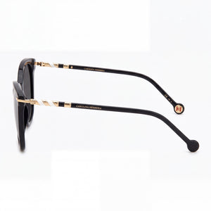 Carolina Herrera Her 0091/s Square Sunglasses Unisex — side view, Non-Polarized Black lens