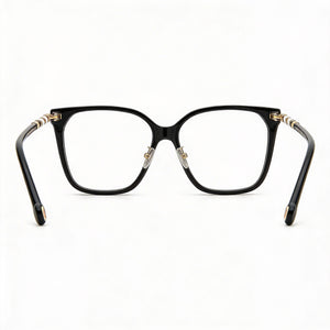 Carolina Herrera HER 0094 807 Square Eyeglasses Women — side view, Black Acetate temples