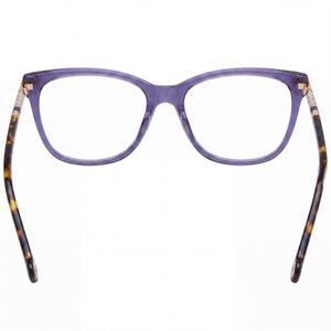 Carolina Herrera Her 0096 Rectangle Eyeglasses Women — side view, Havana Acetate temples