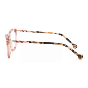 Carolina Herrera Her 0097 Rectangle Eyeglasses Unisex — side view, Havana Plastic temples