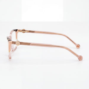 Carolina Herrera Her 0114 Rectangle Eyeglasses Unisex — side view, Beige Plastic temples