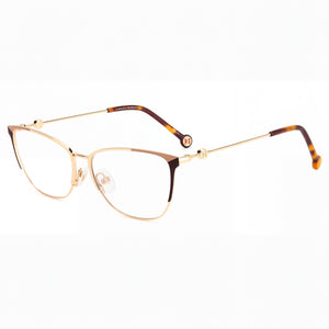 Carolina Herrera Her 0116 Gold Brown Cat Eye Eyeglasses for Women, Alloy Steel frame