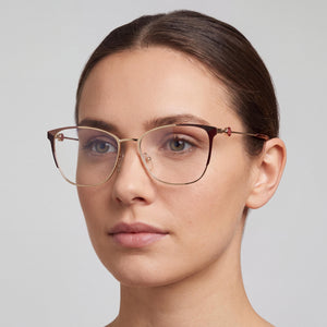 Carolina Herrera Her 0116 Cat Eye Eyeglasses for Women — interior view, Polycarbonate demo lenses