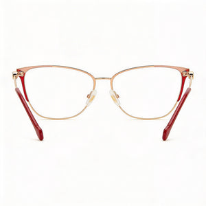 Carolina Herrera Her 0116 Square Eyeglasses Women — side view, Gold Alloy Steel temples