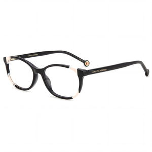 Carolina Herrera Her 0125 Black Nude Rectangle Eyeglasses for Women, Acetate frame