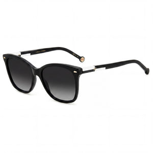 Carolina Herrera Her 0137/S Black White Cat Eye Sunglasses Unisex, Black White lens