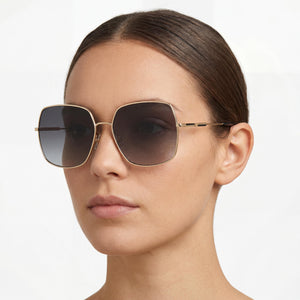 Carolina Herrera Her 0139/S Butterfly Sunglasses Women — side view, Non-Polarized Dark Grey Shaded lens