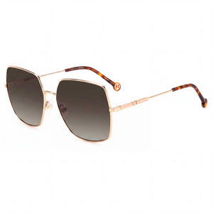 Carolina Herrera HER 0139/S Gold Square Sunglasses for Women, Brown Shaded lens