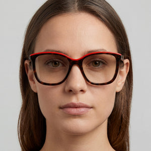Carolina Herrera Her 0146 Rectangle Eyeglasses for Women — interior view, Polycarbonate demo lenses