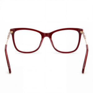 Carolina Herrera Her 0151 Square Eyeglasses Women — side view, Red Acetate temples