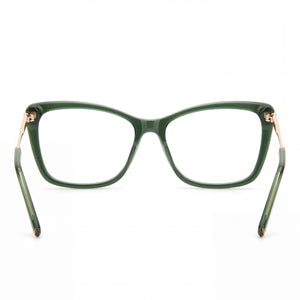 Carolina Herrera Her 0155 Cat Eye Eyeglasses Men — side view, Green Plastic temples