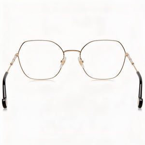 Carolina Herrera Her 0173 Square Eyeglasses Women — side view, Gold Metal temples