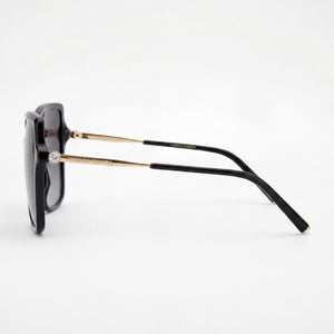 Carolina Herrera Her 0179/S Butterfly Sunglasses Women — side view, Non-Polarized Black Gold lens